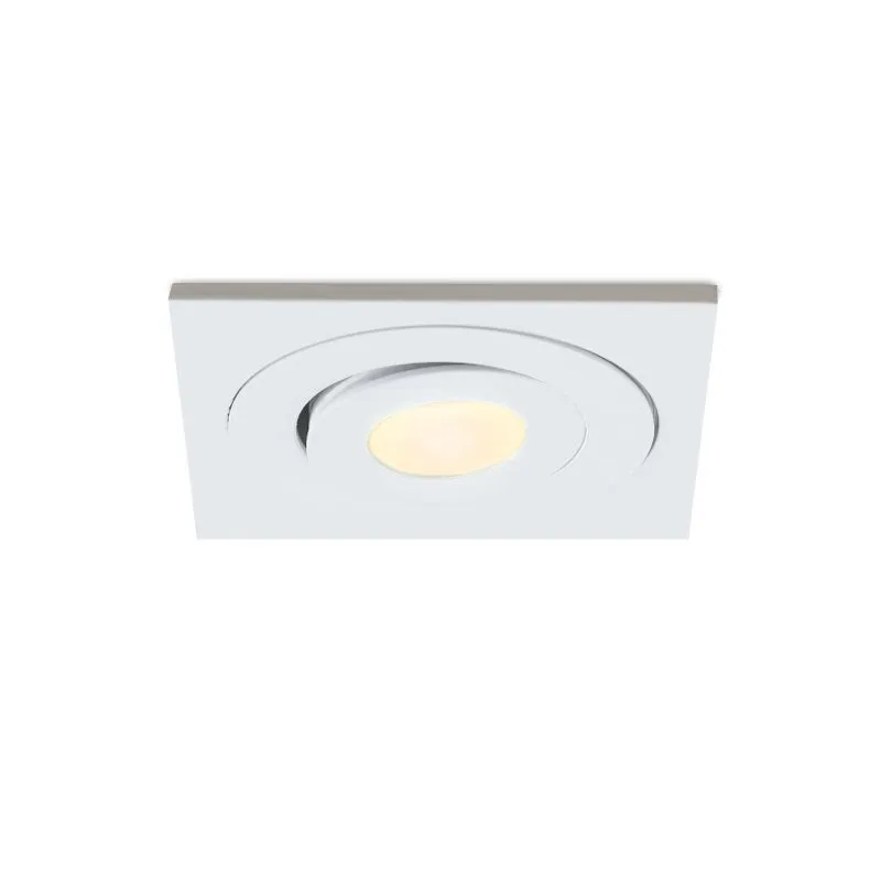 12 kantelbare veranda spots Rona vierkant, IP44, met aansluitset en afstandsbediening, wit