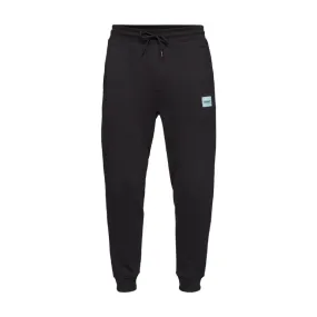 Hugo Black Cotton Sweatpants with Blue Logo Label DOAK212