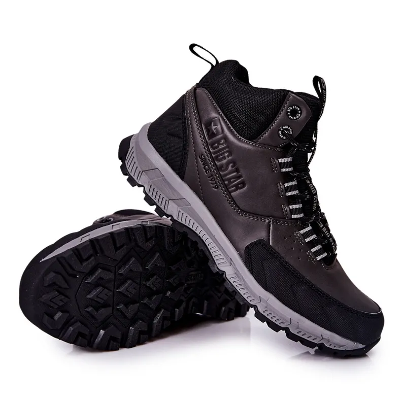 Big Star II174176 Noir High Top Sports Shoes Black Gray