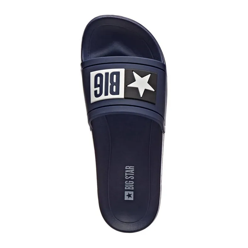 Big Star Navy Blue Rubber Beach Slippers DD274A265.
