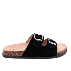 Black Cork Ponses Slippers - Black