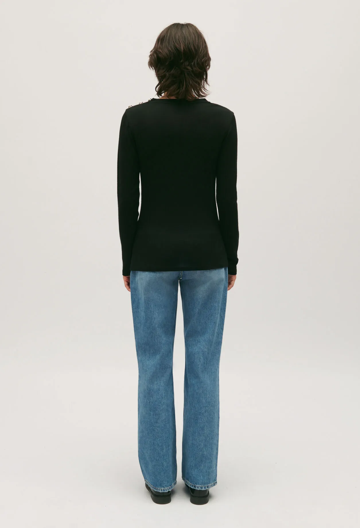 Black wool T-shirt | Claudie France
