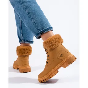 Brown Fur-Lined Women's Boots - Shelovet Brown