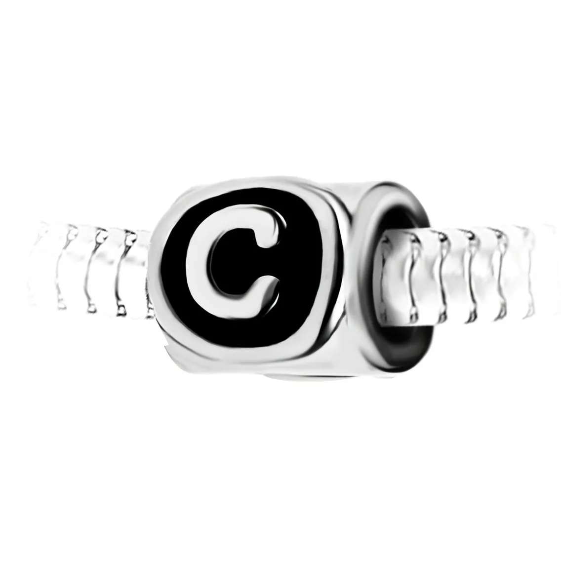 Charm perle lettre C en acier par SC Crystal | 3 Suisses