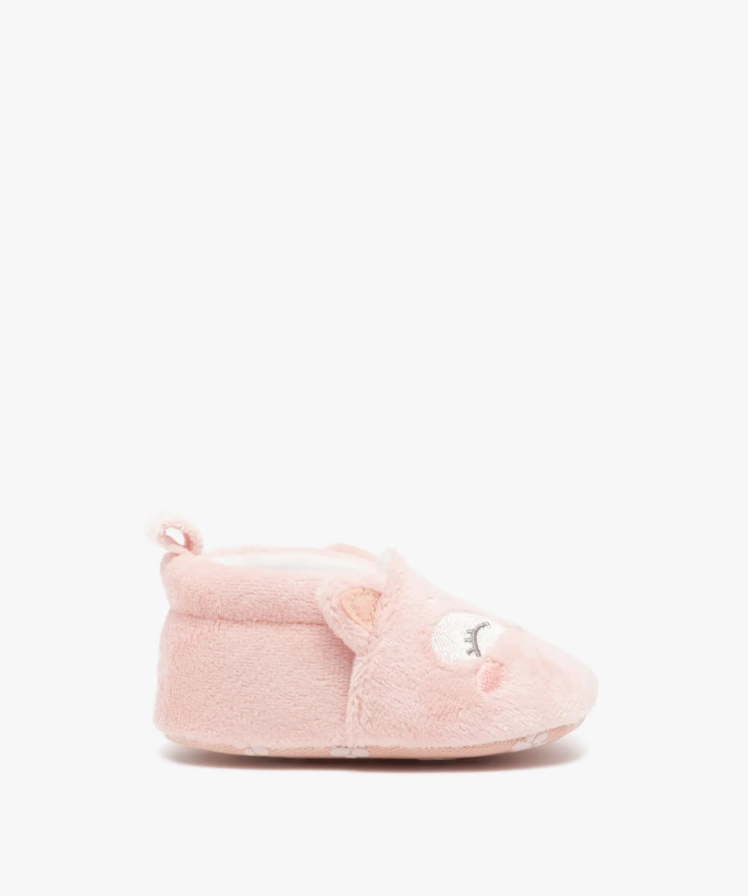 chaussons de naissance bebe fille en velours uni en forme de chat rose chaussures de naissance