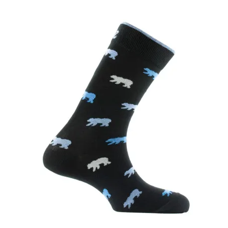 Cotton Bear Pattern Socks Made in France.