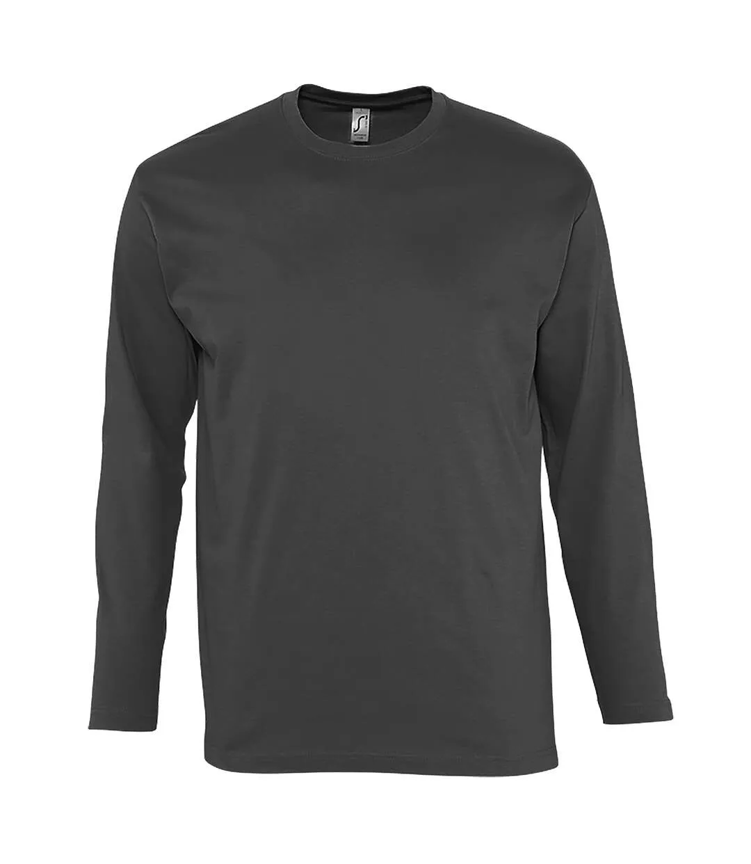 Dark grey men's long sleeve Monarch t-shirt SOLS