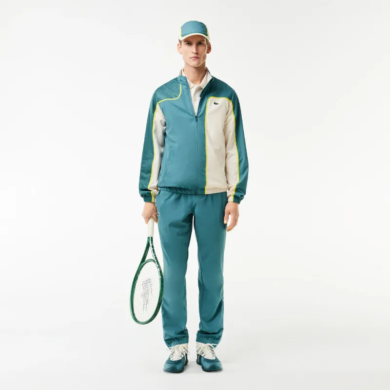 LACOSTE Tennis Tracksuit Blue and White Color-Block Set