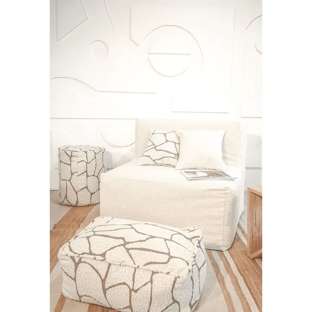 Floor cushion with removable cover s - designer curly wool