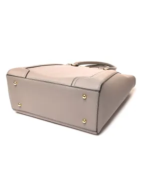 Gray handbag with handle details