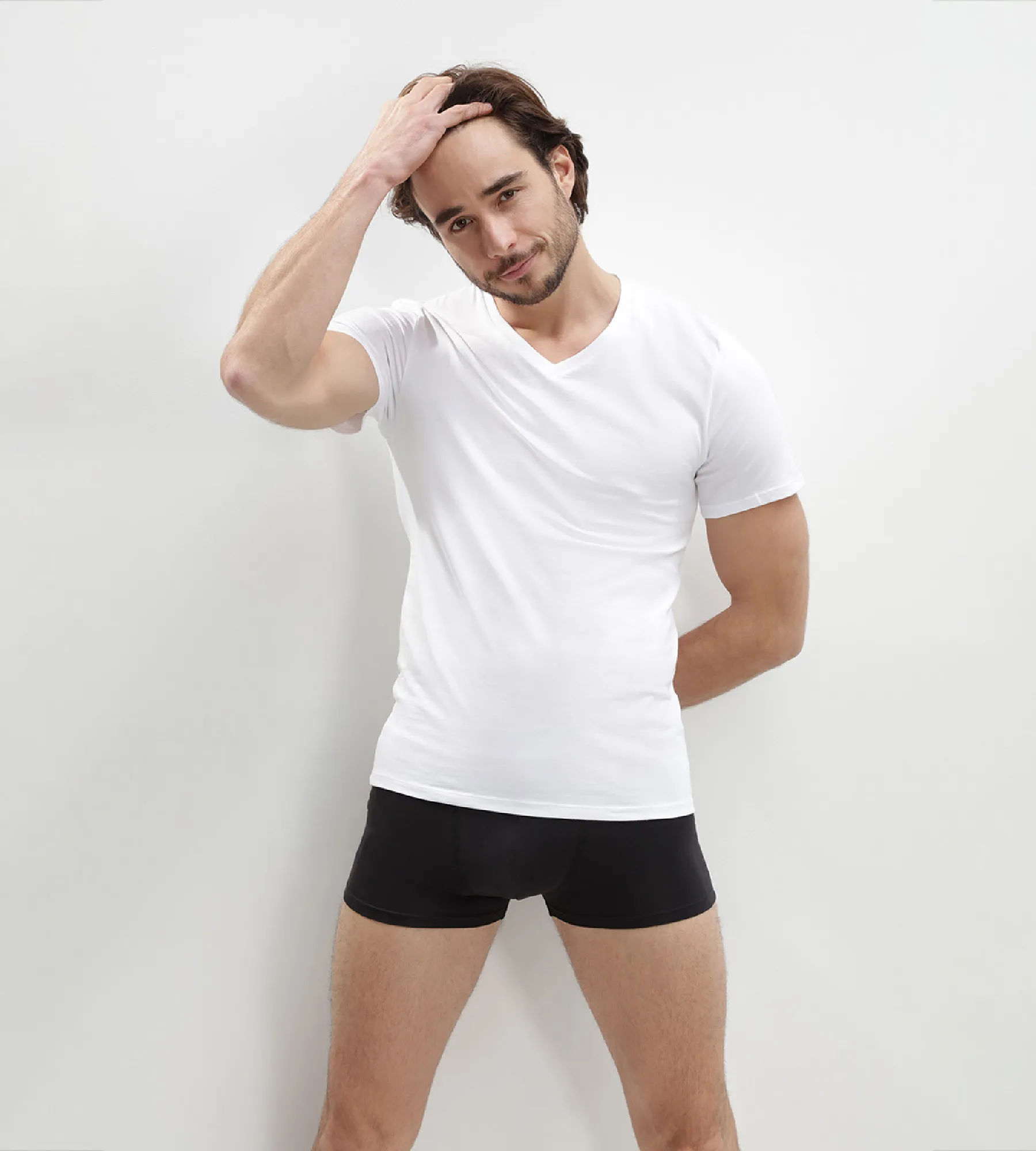 Green by Dim Men's 2-Pack Organic Cotton White V-Neck T-Shirts