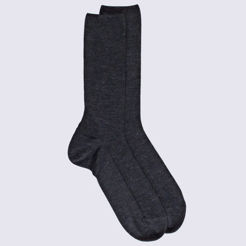 Grey Anthracite Wool Men's Comfort Socks by Igert Chausseur & Maroquinier