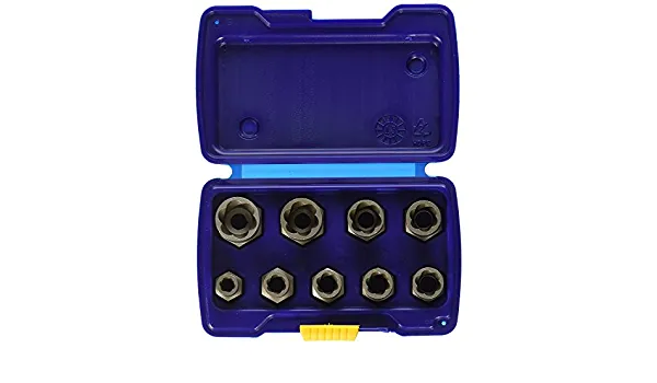 Irwin 54019 Ensemble de 9 extracteurs de boulon Turbosocket® 5/16" - 3/4" et 10 - 17mm prise 3/8"