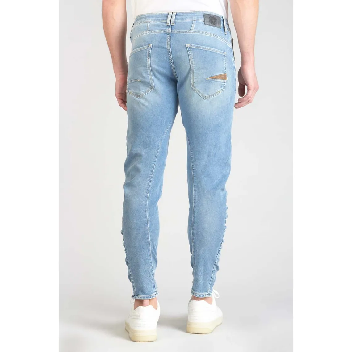 Jeans tapered 900/3G, longueur 34 bleu en coton | 3 Suisses