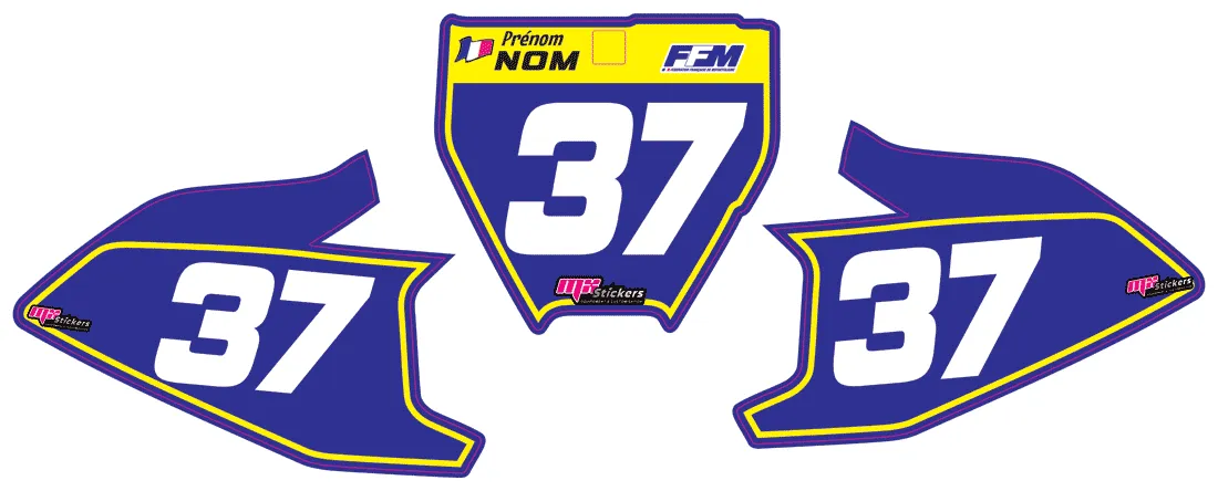 Kit plaques à n° incrusté - 50 TC 2017 à 2023 MX STICKERS
