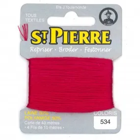 Raspberry Embroidery Yarn - Laine Saint Pierre for darning / embroidering - shade #532.
