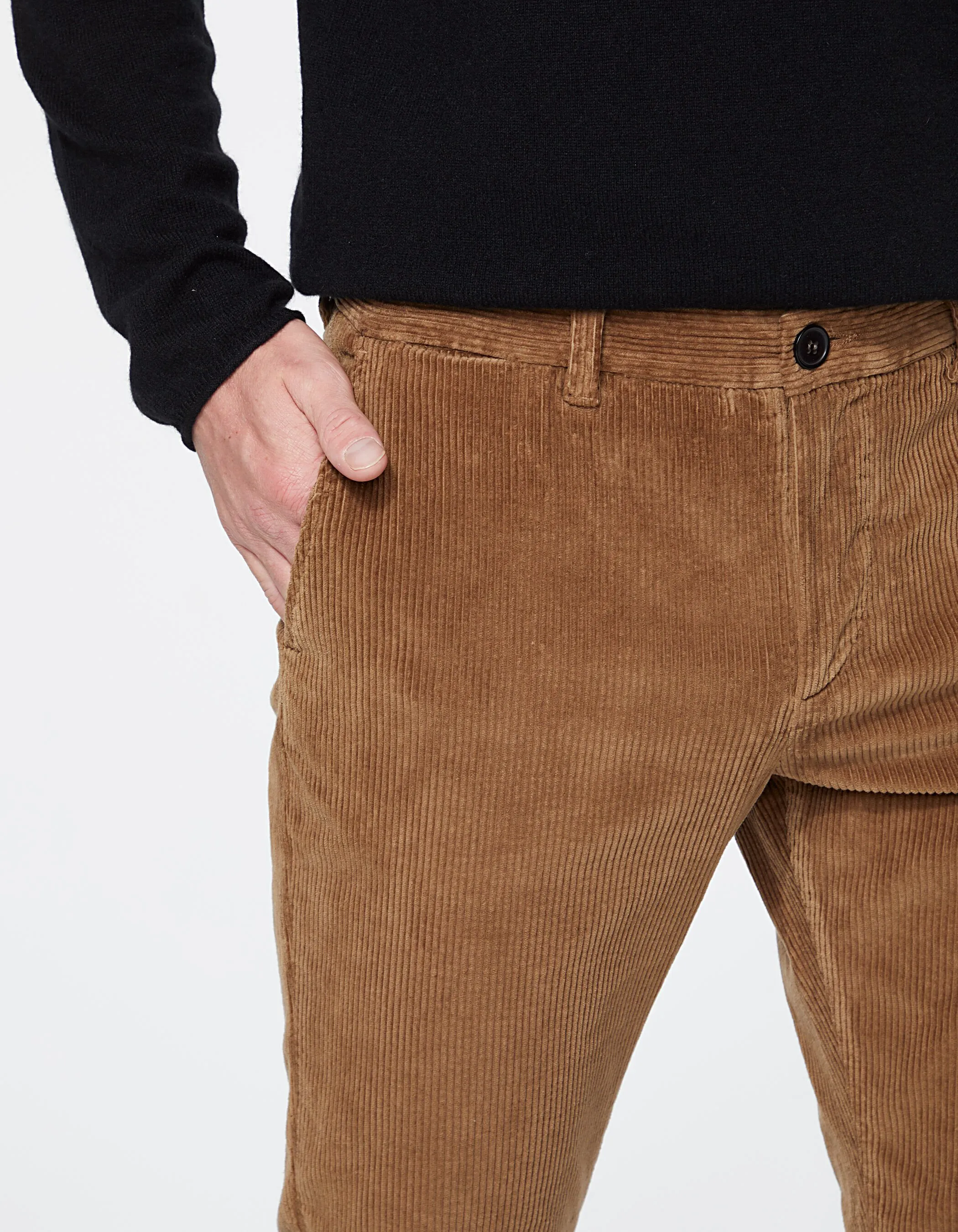 Men's Corduroy Slim Fit Pants in Mink Gray