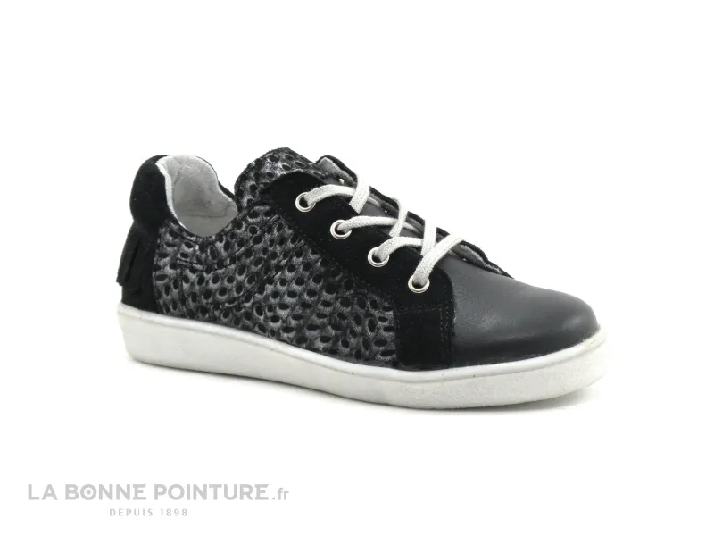 Minibel Enfant Shoes - Minibel NABIA Black imp silver - 1M1067 - Girls Sneakers
