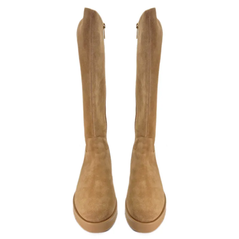 Modern beige velvet boot - Hōgl - Scarpe shoes
