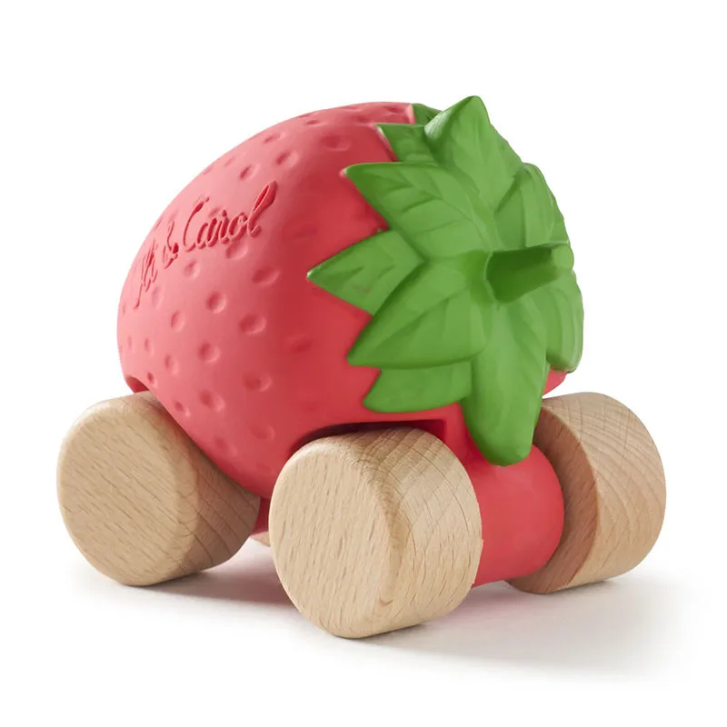 OLI & CAROL - Natural Rubber STRAWBERRY CAR Sweetie - littlecasba.com