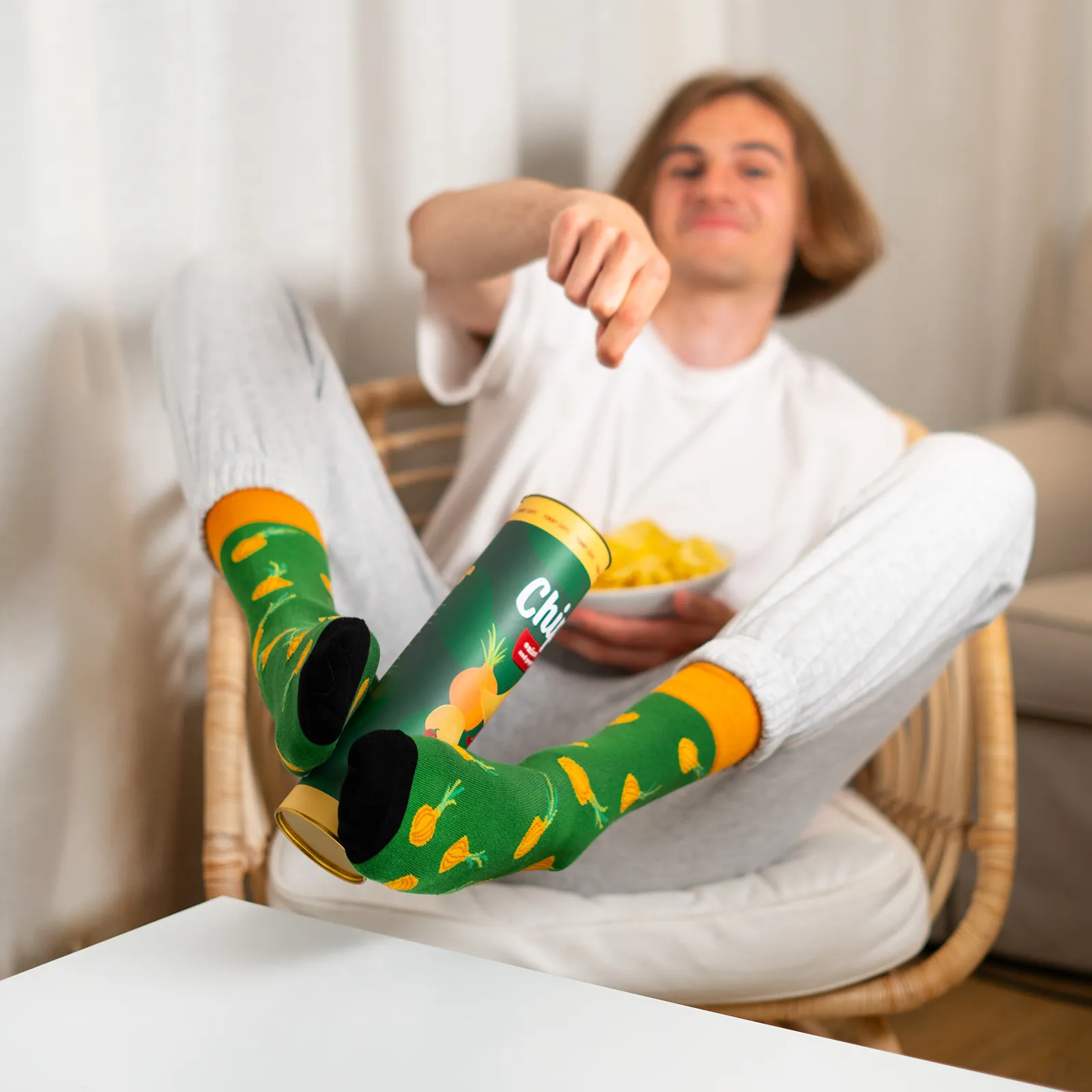Pack of 3 men's SOXO tube socks with chips design