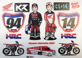 Planche d'autocollants Team Honda HRC THROTTLE JOCKEY