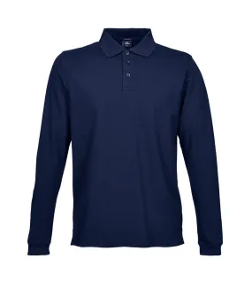 Polo shirt long sleeve man navy blue Tee Jays.