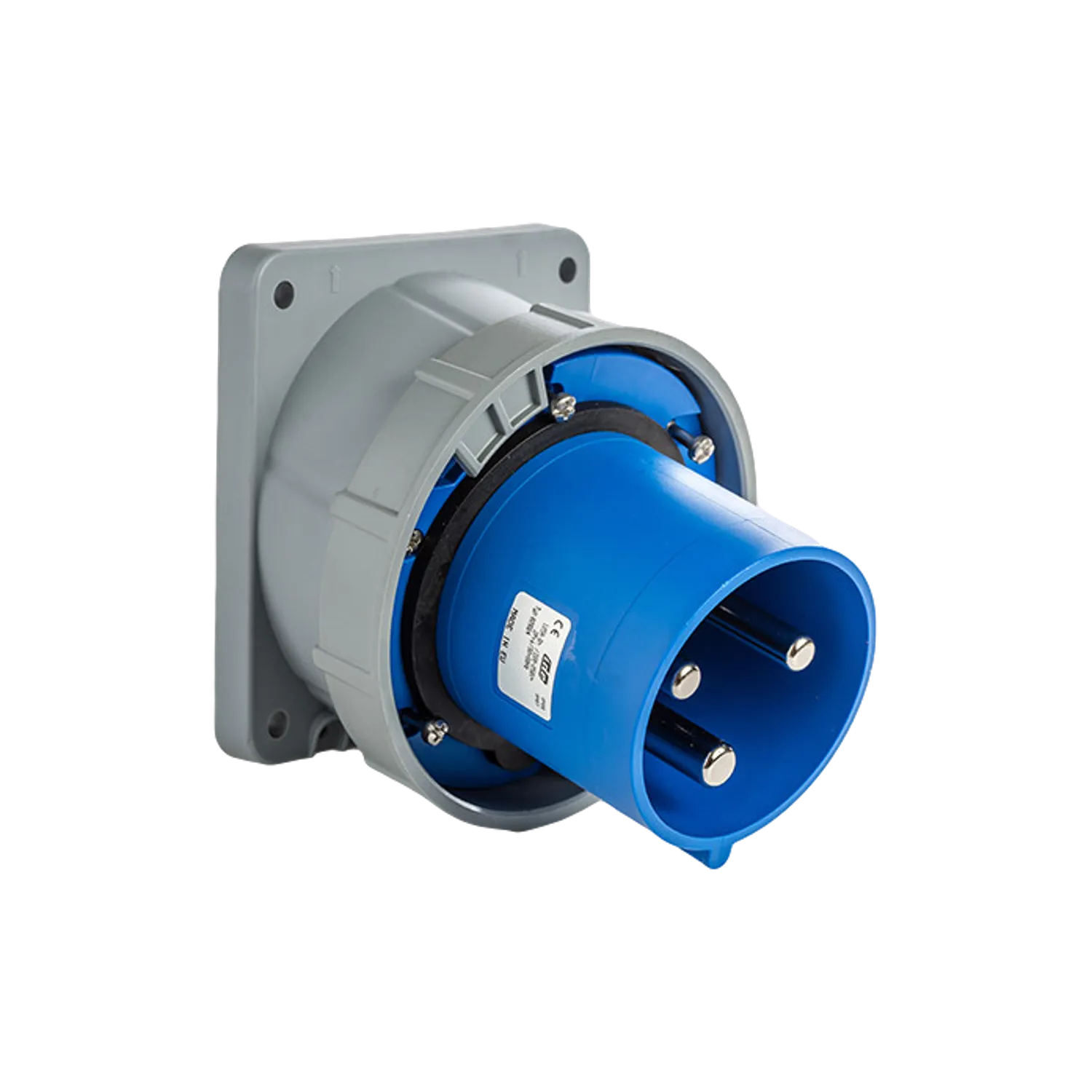 Prise male à encastrer P17 mono 2P+T 125A 220V IP67 IDE 2664