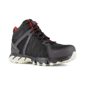 Reebok Black and Red Waterproof Leather High-Top Safety Shoes with Aluminum Toe Trail Grip S3 SRC