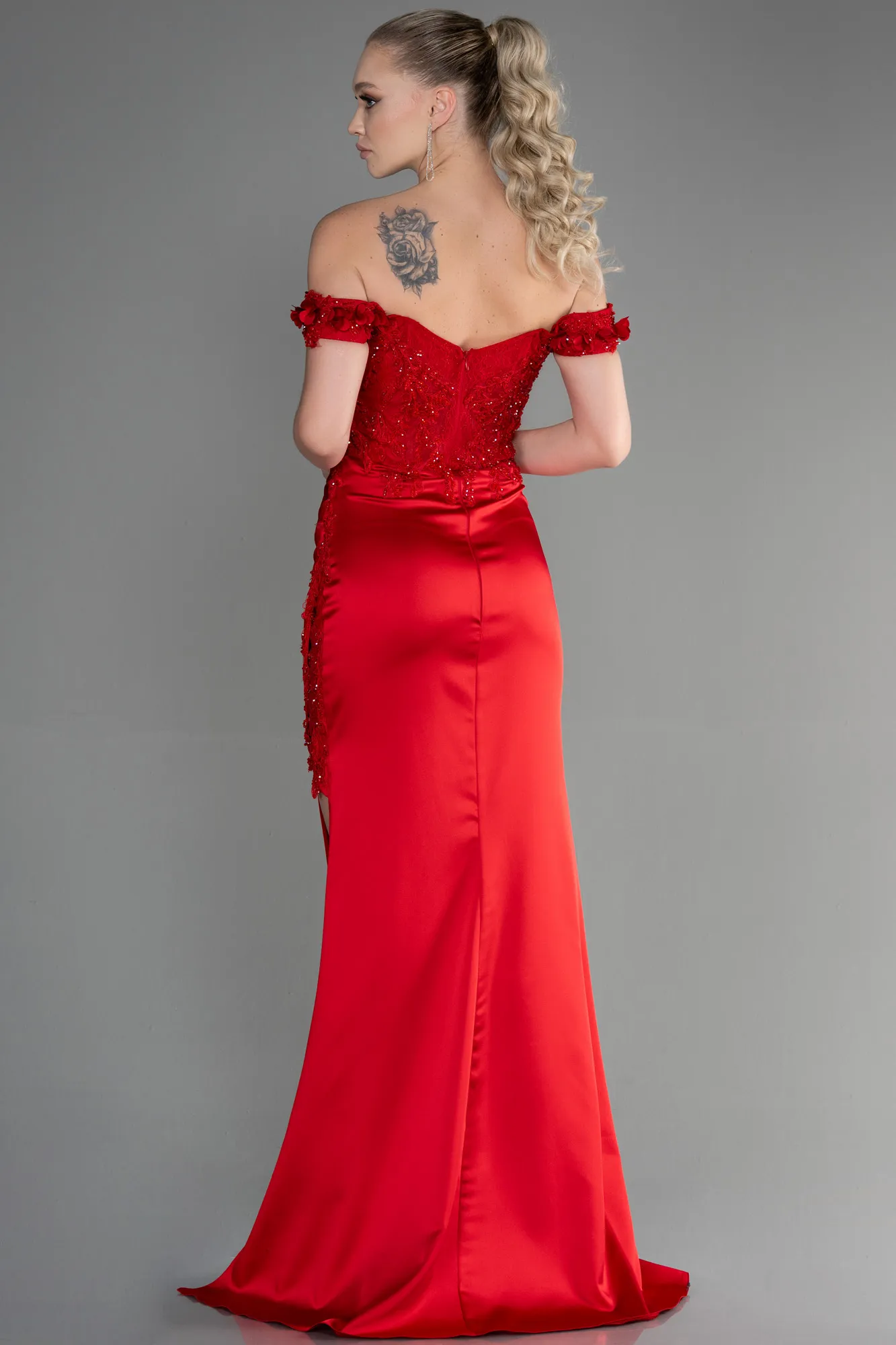 Robe de Soirée Longue Rouge ABU3384
