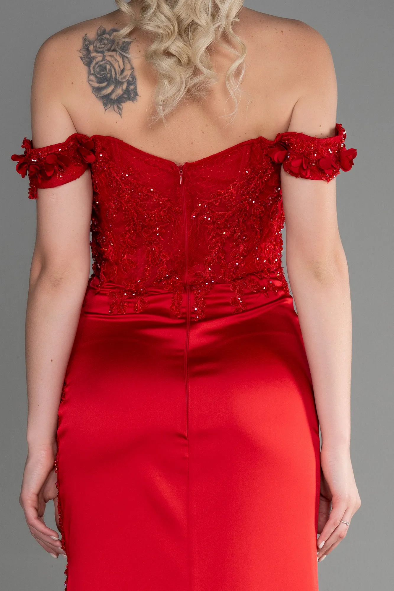 Robe de Soirée Longue Rouge ABU3384