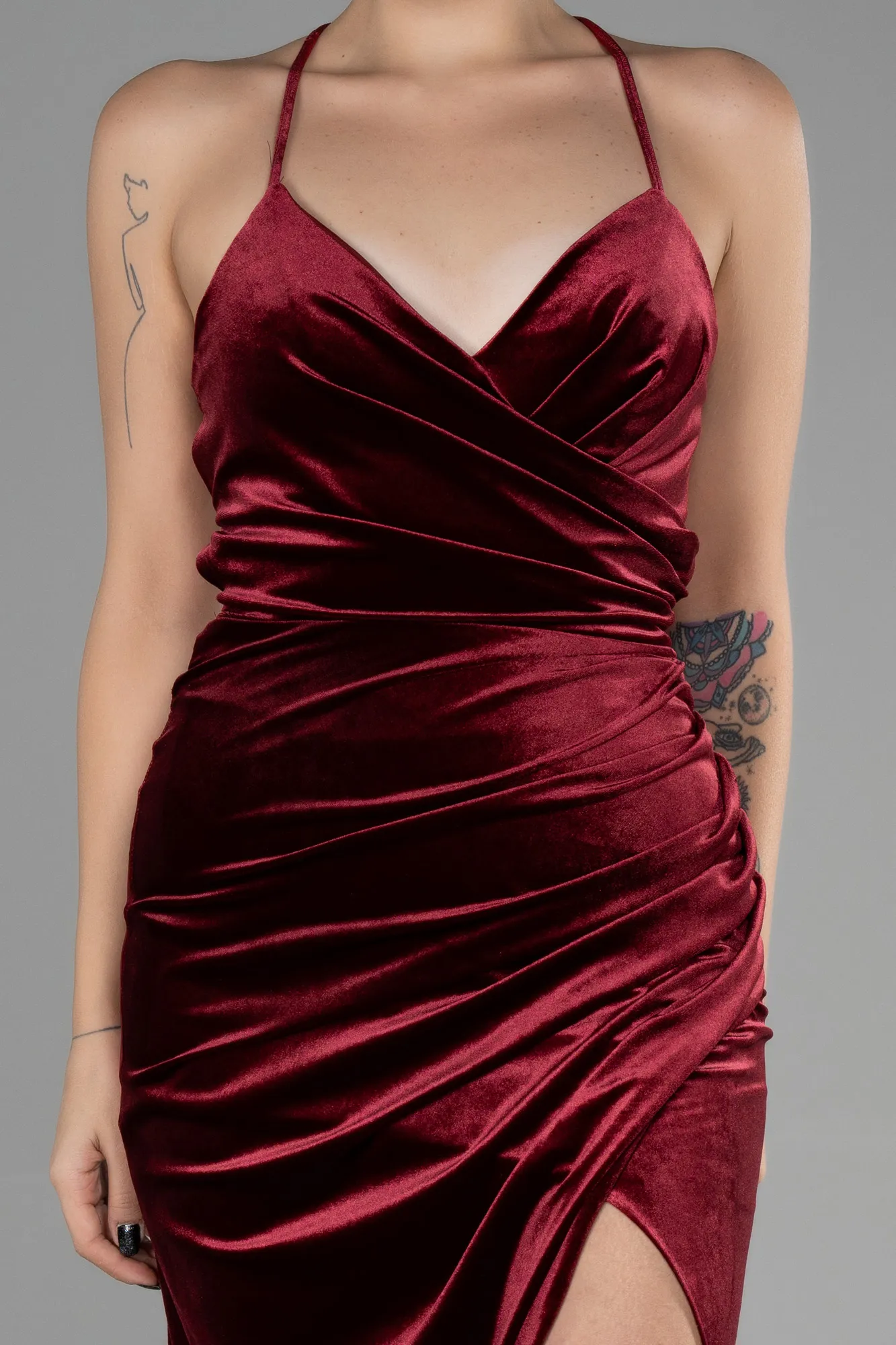 Robe de Soirée Longue Velours Noir ABU3366