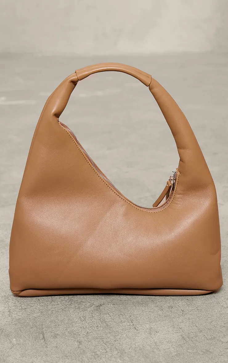Abstract style taupe handbag with handle