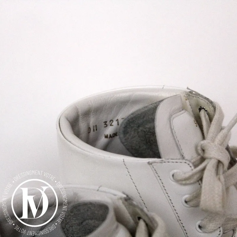 Saint Laurent High-Top White Leather Sneakers