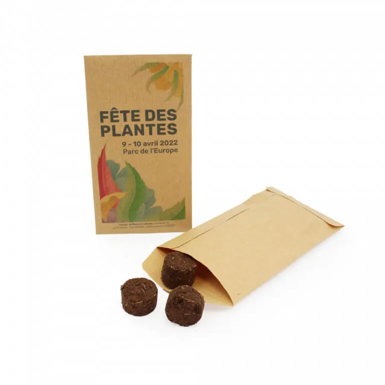 Seed Pucks in Kraft Sachet - 7 x 12.5 cm - SeedPuck