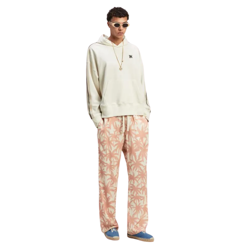 Sweat-shirt capuche coton écru broderie Monogramme PA poitrine