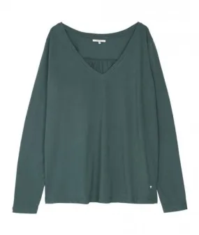 Organic Cotton Forest Green Long Sleeve Top