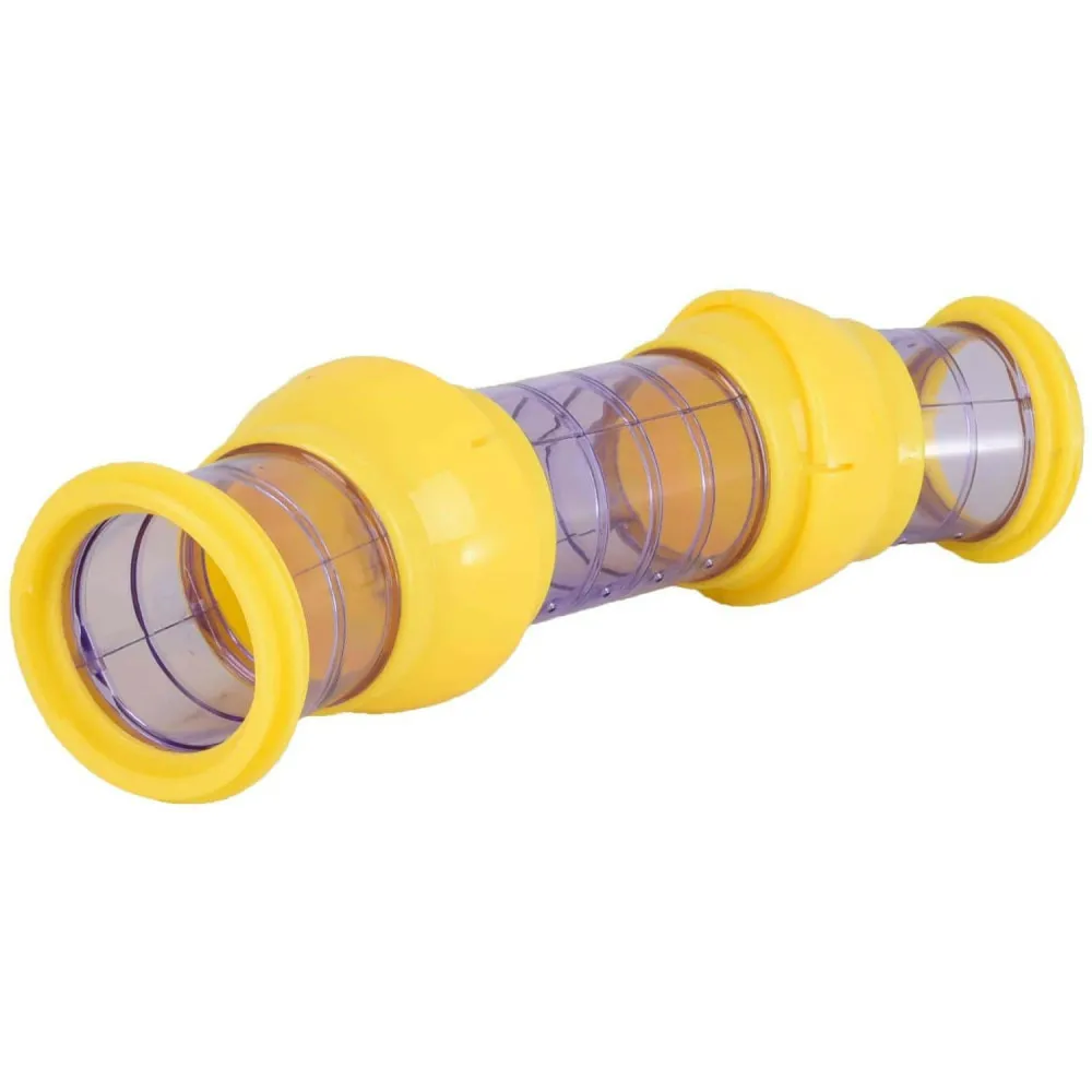 Tunnel violet et jaune ø 7.5 x 27.5 cm pour rongeur hamster