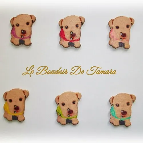 Wooden dog buttons