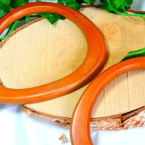 Wooden purse handles, handbag handle replacement, half-moon shape wood handle